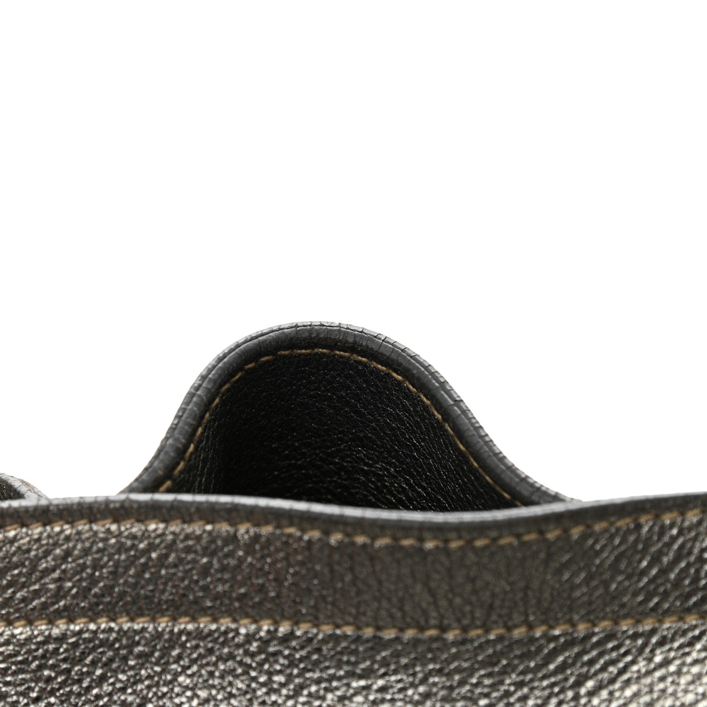 Metallic Vitello Daino Side Pocket Tote Bag Acciaio