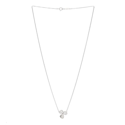 Tiffany Platinum Diamond .17ctw Small Paper Flowers Pendant Necklace 3 of 5