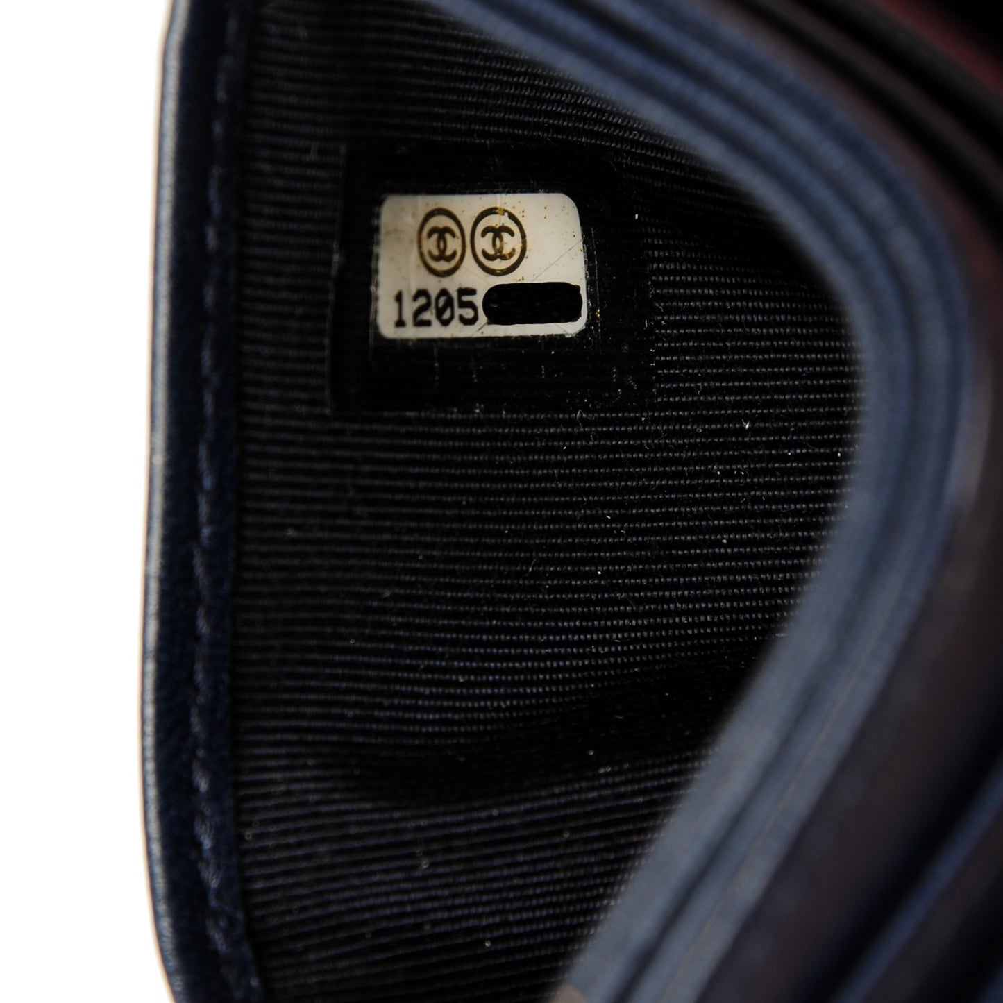 Lambskin Quilted Card Holder Navy Blue