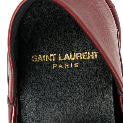Saint Laurent Glazed Eel Chunky Le Loafer Penny Slippers 37 Burgundy 7 of 9