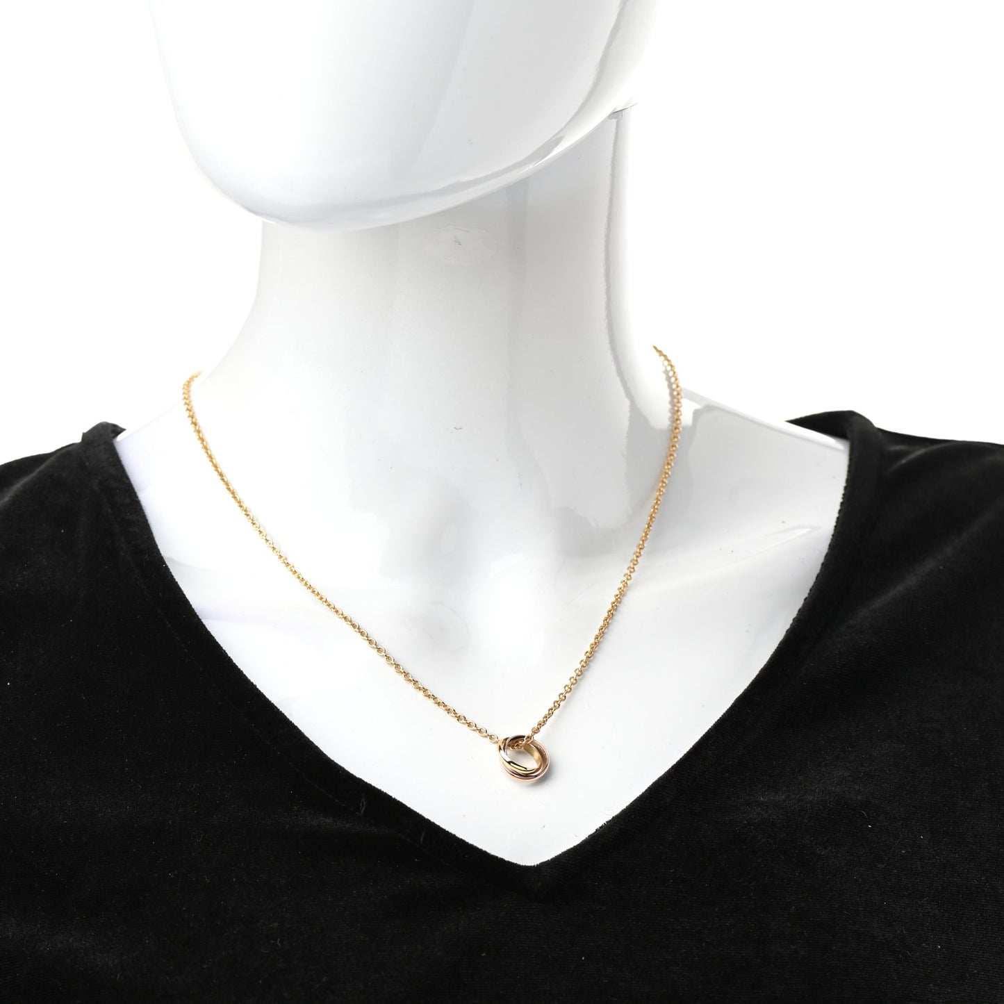 18K Pink Yellow White Gold Baby Trinity Pendant Necklace