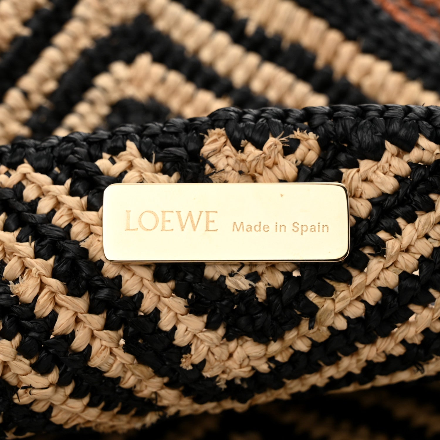 Loewe Raffia Calfskin Paula's Ibiza Medium Puzzle Fold Tote Natural Honey Gold 6 of 9