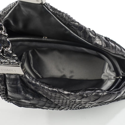 Chanel Python Mini Rock and Chain Hobo Black 5 of 7