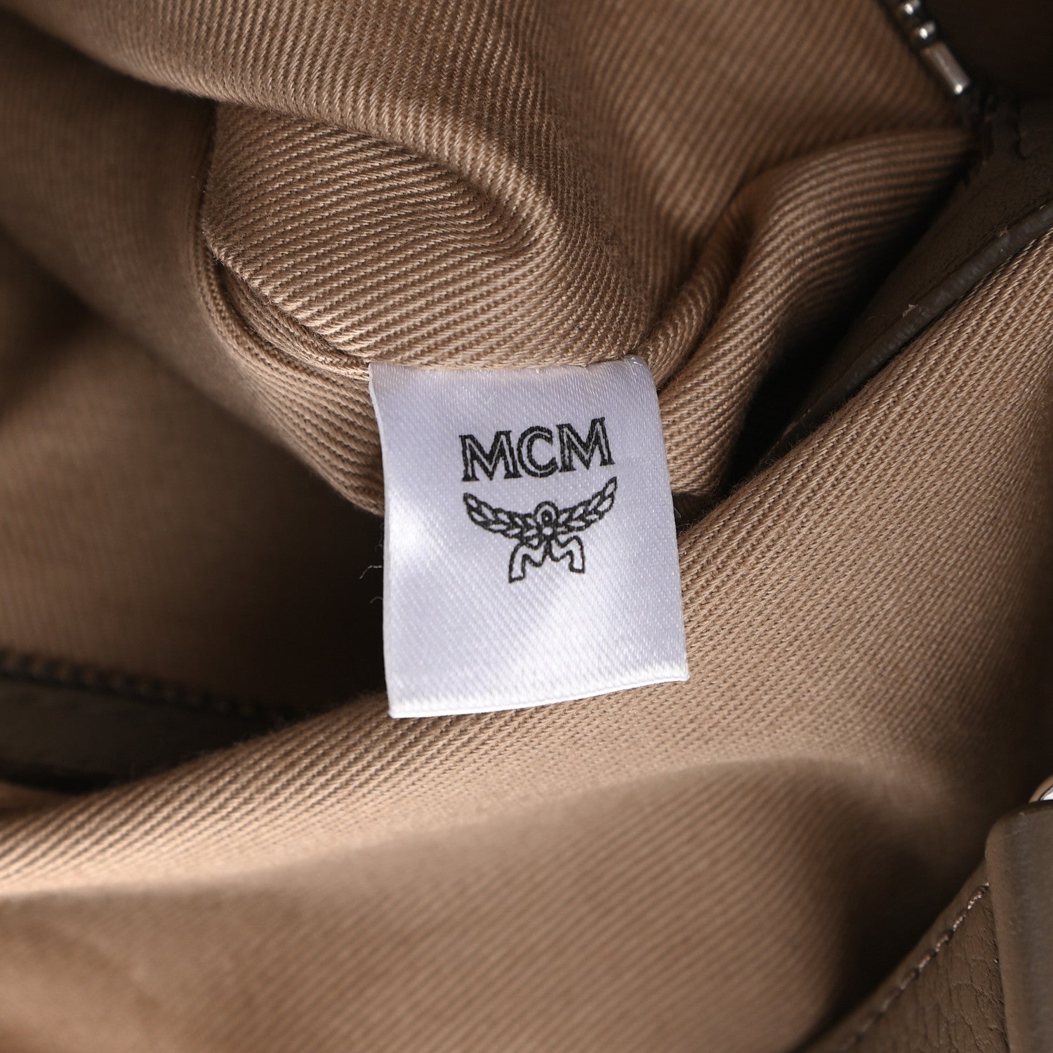 MCM Calfskin Ottomar Monogram Medium Klara Hobo Taupe 6 of 9