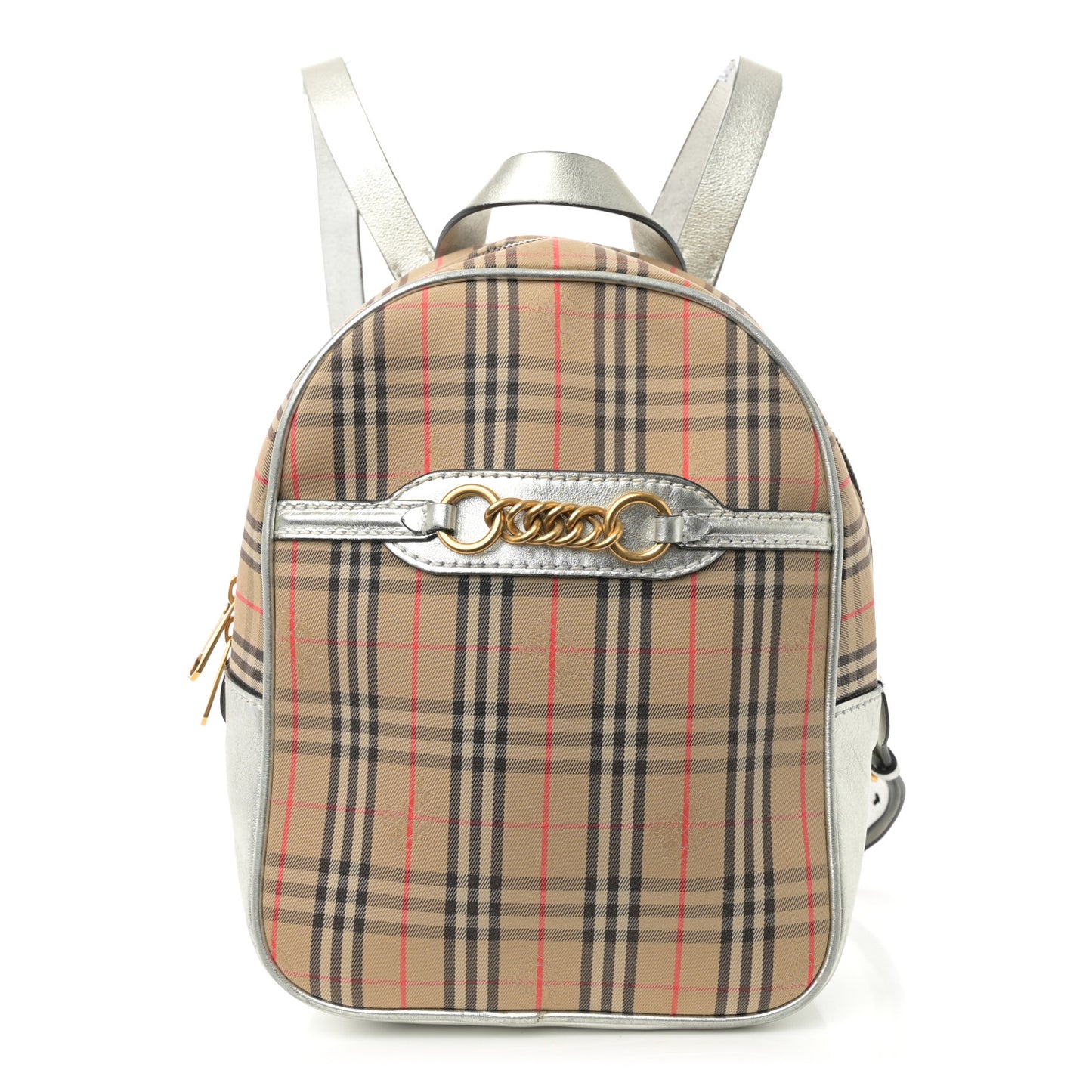 Smooth Calfskin 1983 Knight Check Link Backpack Silver