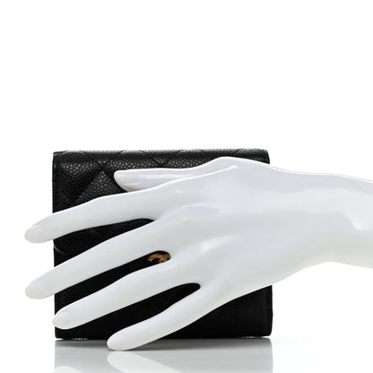Chanel Caviar Quilted Compact Flap Wallet Black 2 of 8