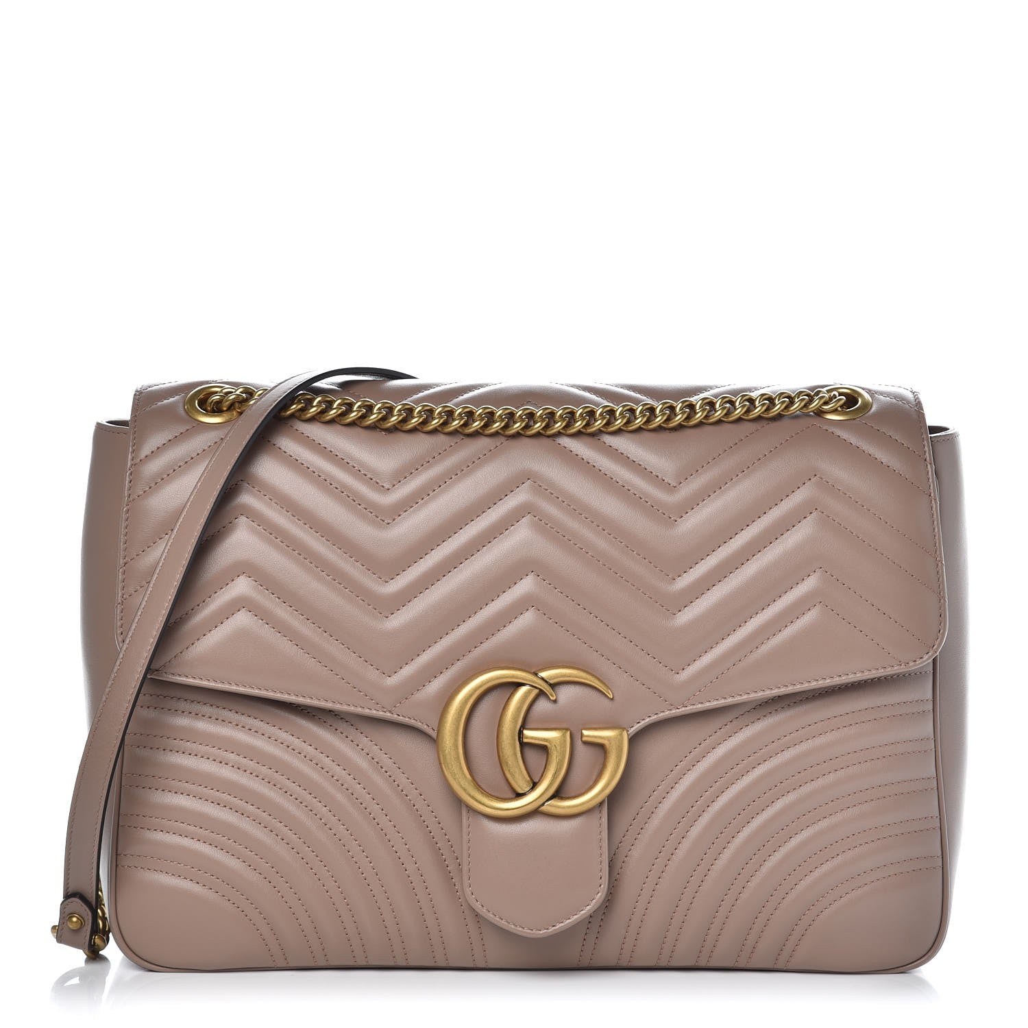 Gucci Calfskin Matelasse Large GG Marmont Shoulder Bag Porcelain Rose 1 of 7