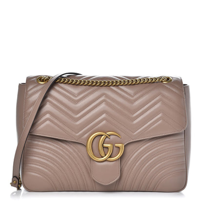 Gucci Calfskin Matelasse Large GG Marmont Shoulder Bag Porcelain Rose 1 of 7