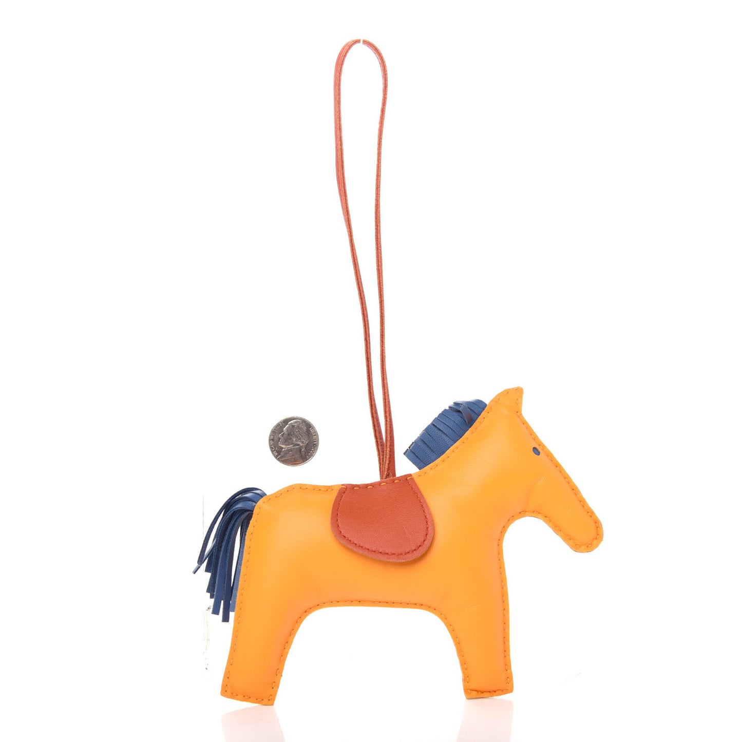 Milo Lambskin Grigri Rodeo Horse Bag Charm GM Jaune D'Or Bleu Agate Cornaline