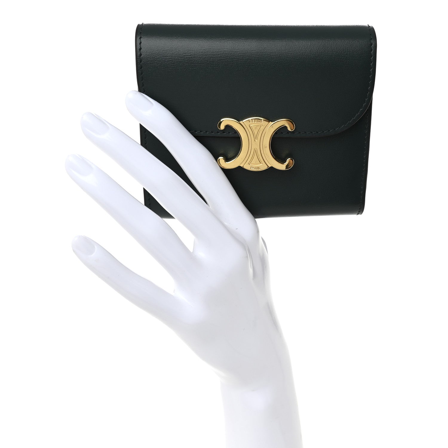 Celine Shiny Smooth Lambskin Small Triomphe Wallet Amazone 2 of 6