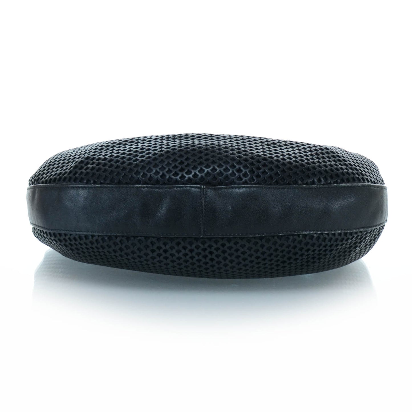 Leather Perforated Hobo Black