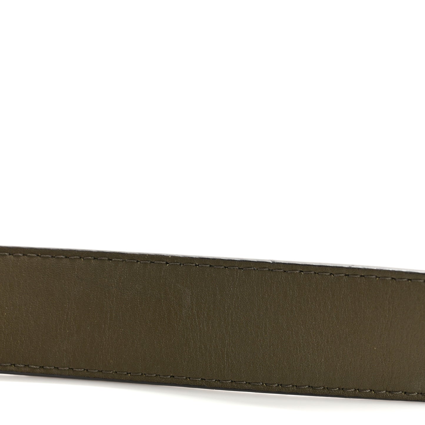 Calfskin Monogram 30mm LV Initiales Reversible Belt 80 32 Khaki