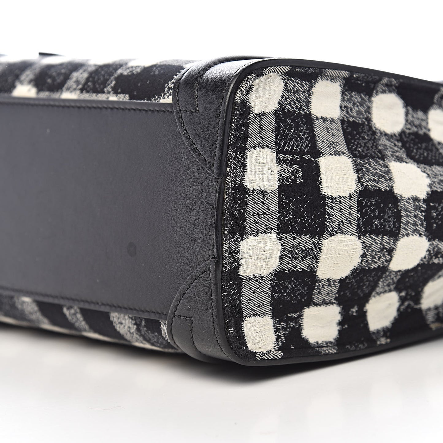 Canvas Calfskin Nano Luggage White Black