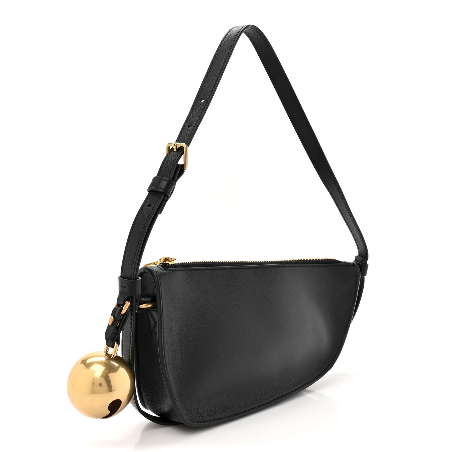 Calfskin Mini Shield Sling Bag Black