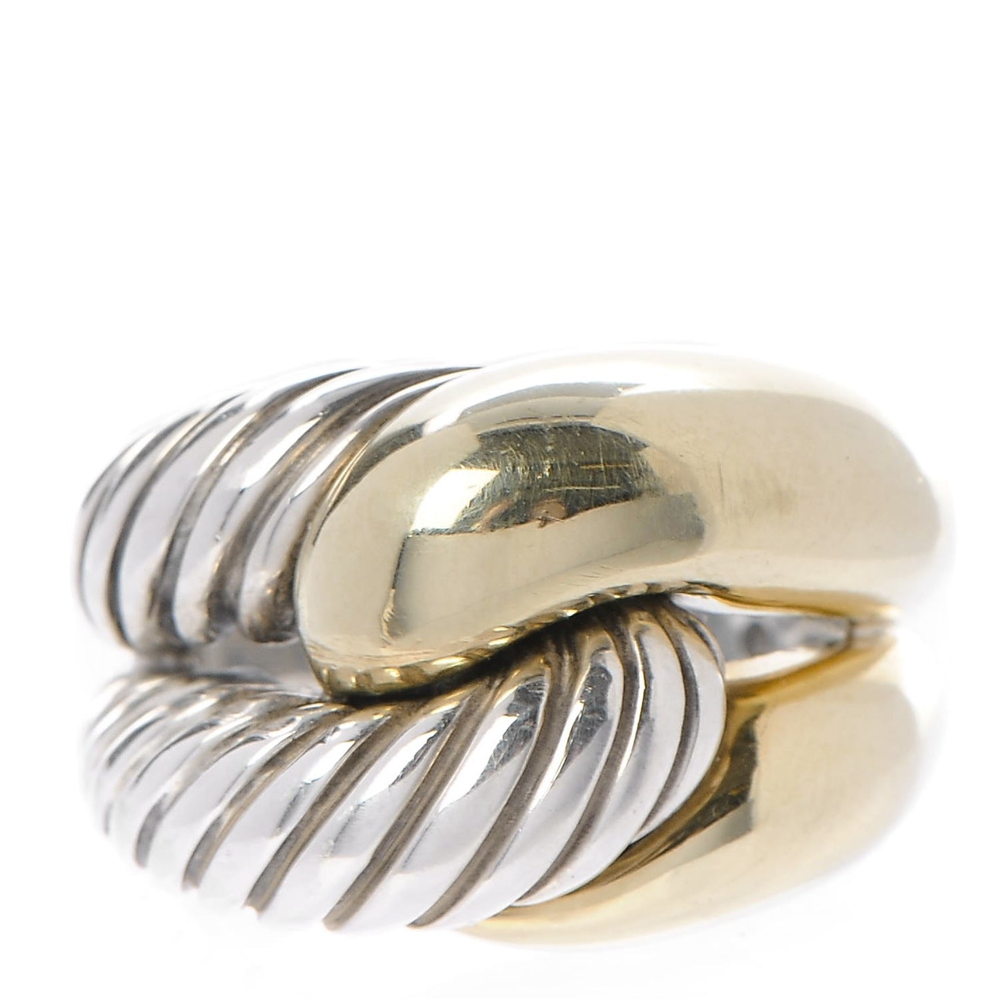 Sterling Silver 14K Gold Large Infinity Ring 52 6