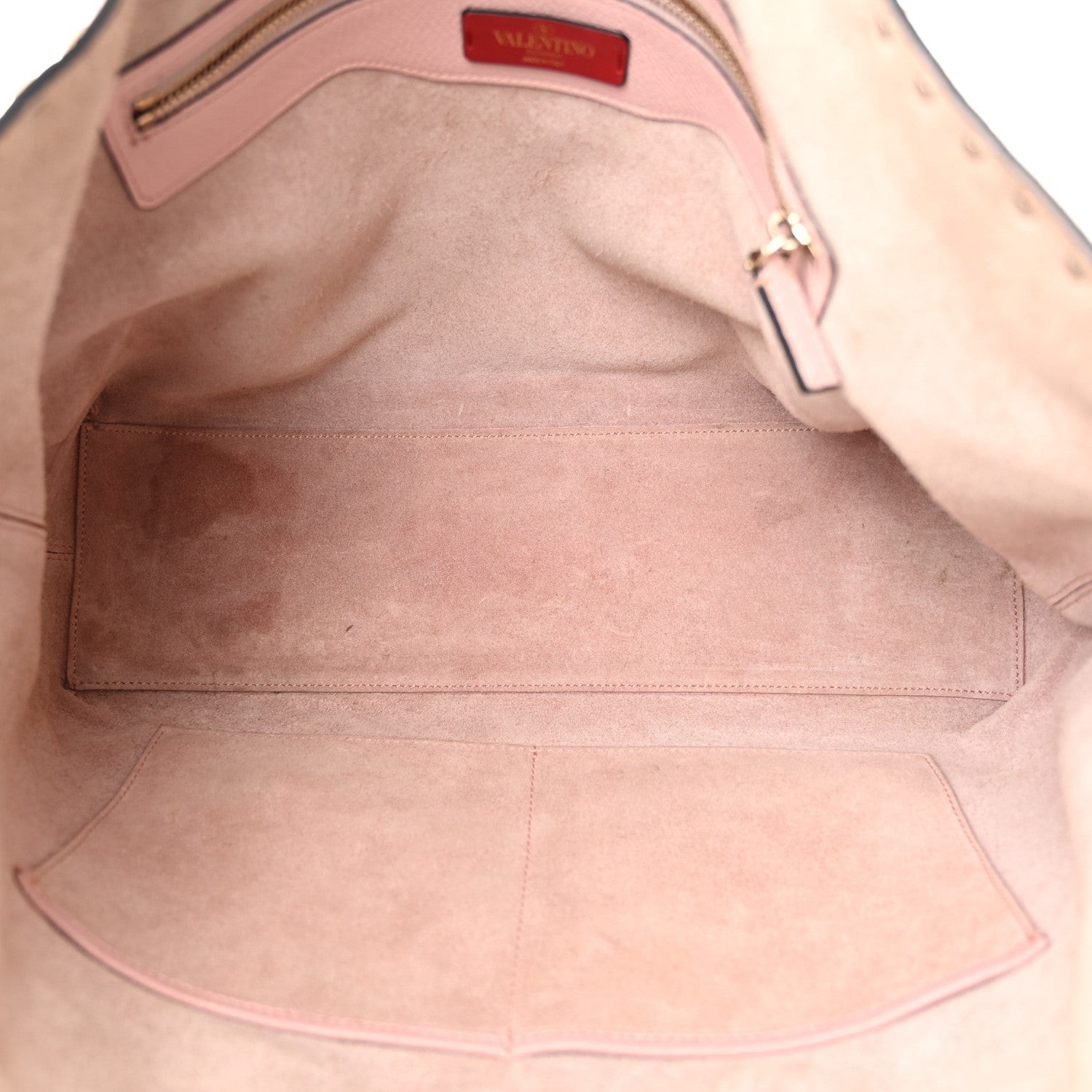 Valentino Garavani Grained Calfskin Rockstud Shoulder Tote Water Rose 6 of 14