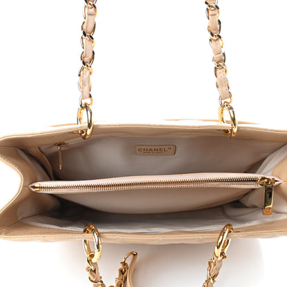 Chanel Caviar Quilted Grand Shopping Tote GST Beige 4 of 4