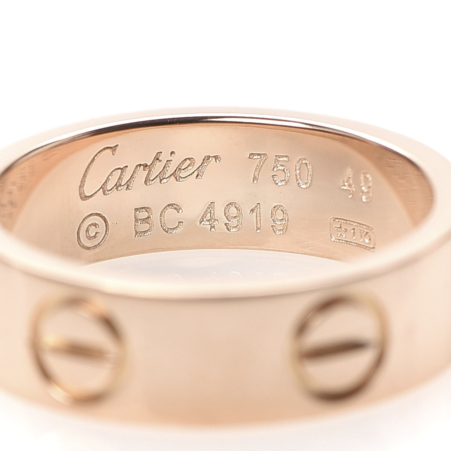 18K Pink Gold 5.5mm LOVE Ring 49 4.75