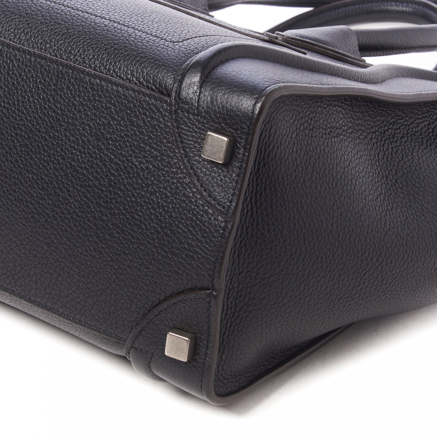 Drummed Calfskin Micro Luggage Black