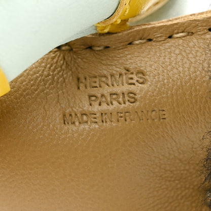 Hermes Milo Lambskin Merinos Wool Budy A La Mer Charm Black Dune Craie Jaune De Naples Peppermint 3 of 5