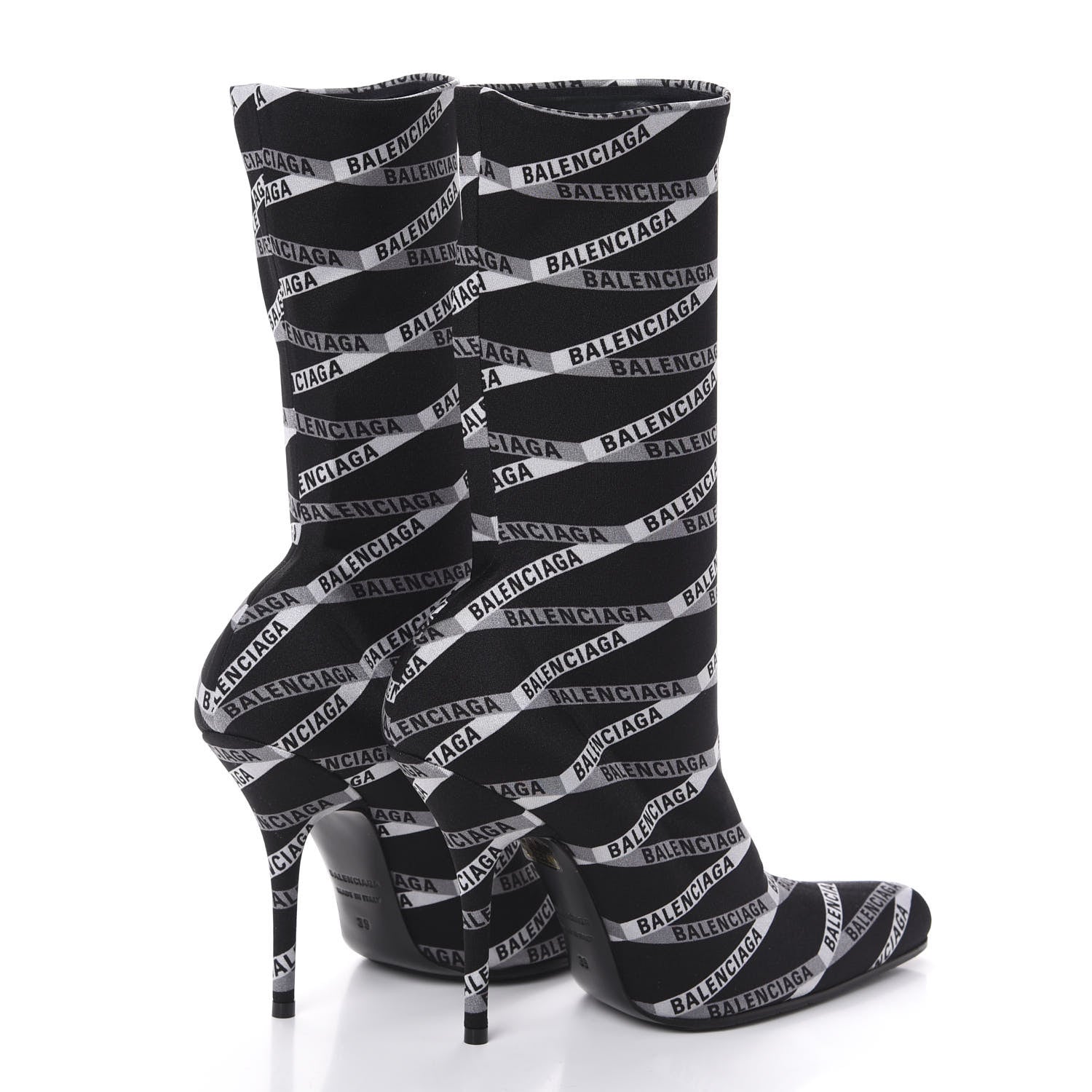 Balenciaga Spandex Losange Monogram 110mm Booties 39 Gris Black 4 of 6