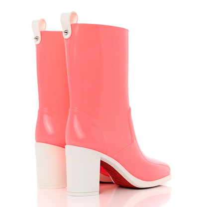 Christian Louboutin PVC Loubirain 70MM Rain Boots 37 Bubble Gum 4 of 9