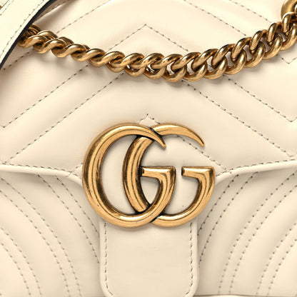 Gucci Calfskin Matelasse Mini GG Marmont Shoulder Bag White 8 of 10