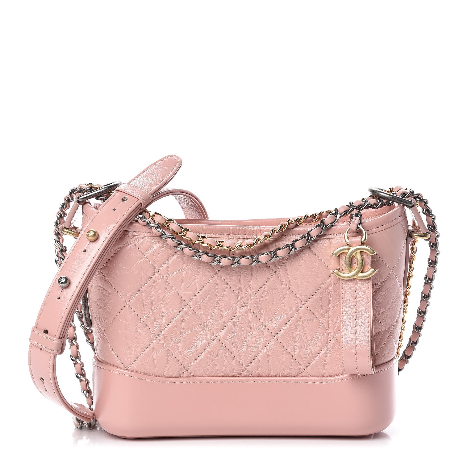 Chanel Aged Calfskin Quilted Small Gabrielle Hobo Pink 1 of 11