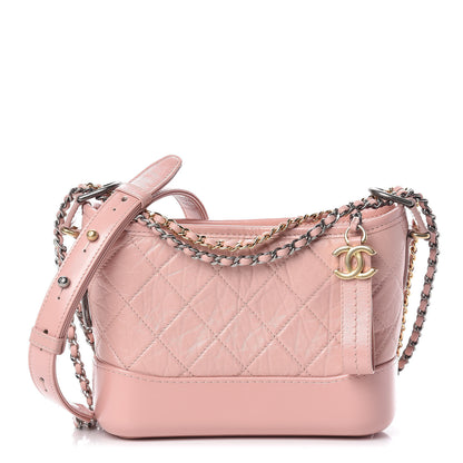 Chanel Aged Calfskin Quilted Small Gabrielle Hobo Pink 1 of 11