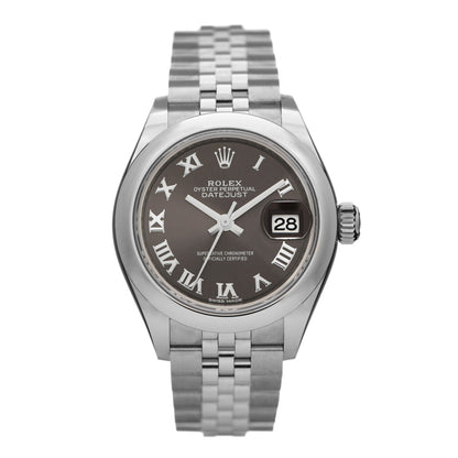 Rolex Stainless Steel 28mm Oyster Perpetual Datejust Watch Slate Roman 279160 1 of 5