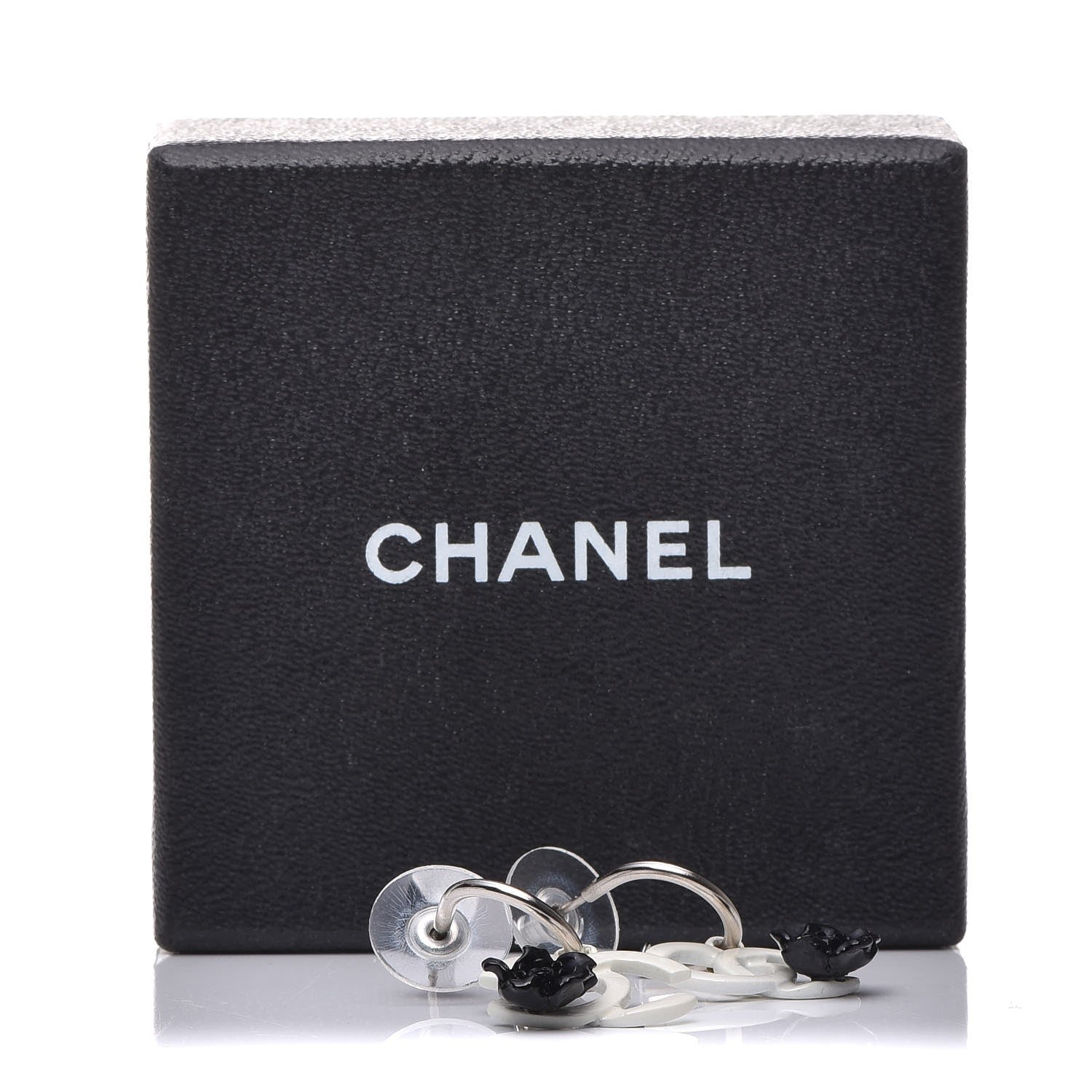 Chanel Enamel CC Camellia Drop Earrings White 5 of 5