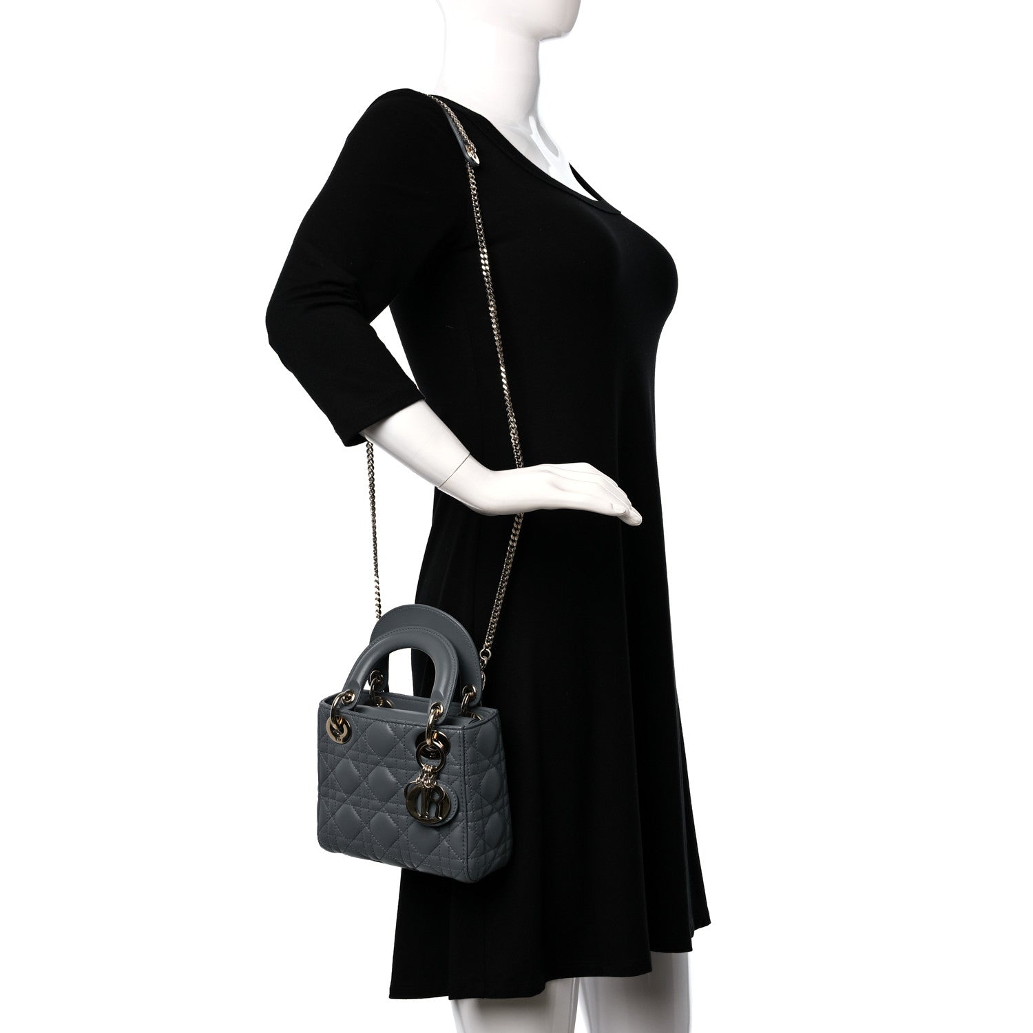 Christian Dior Lambskin Cannage Mini Lady Dior Cloud Blue 2 of 8