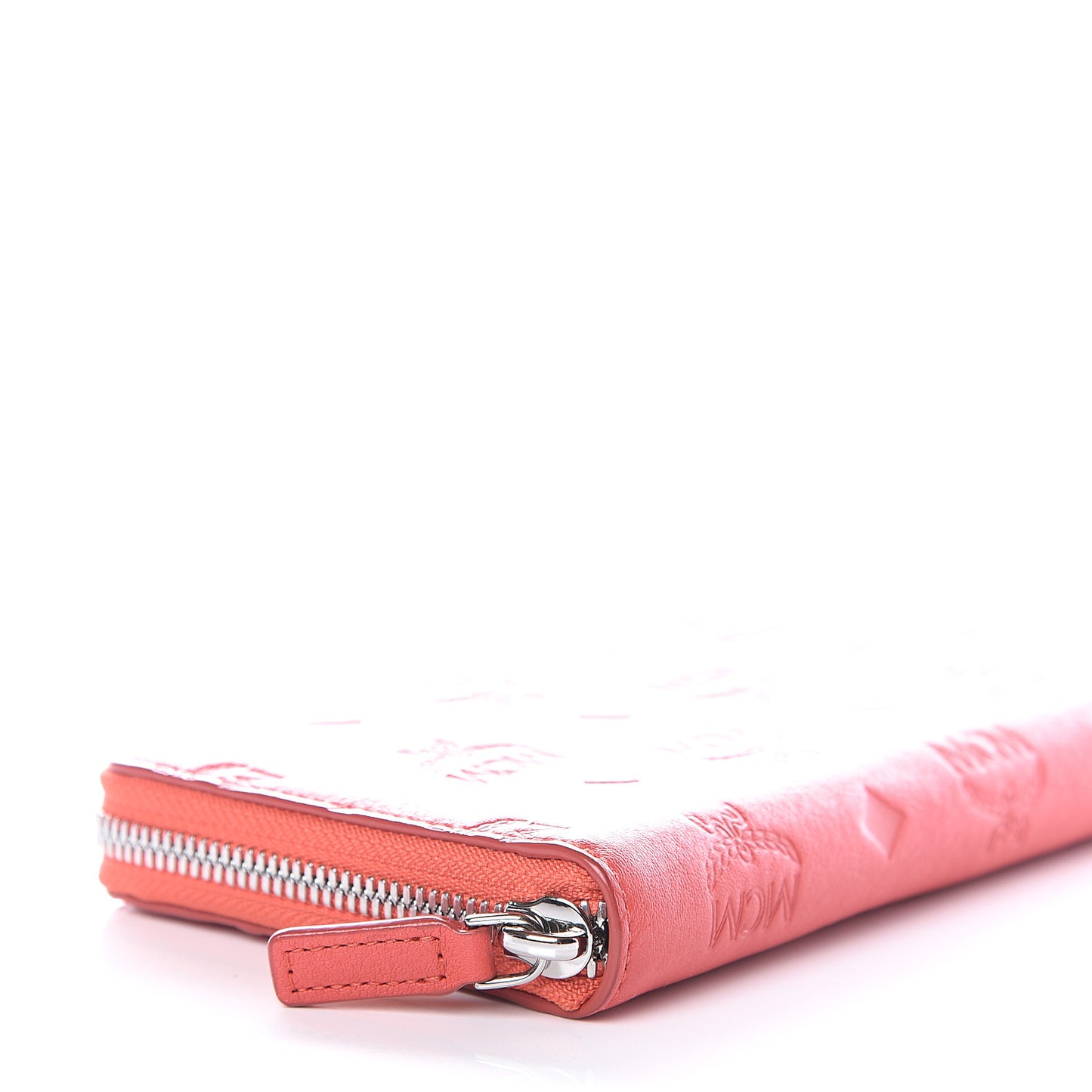 Calfskin Ottomar Large Zip Around Wallet Marigold Orange
