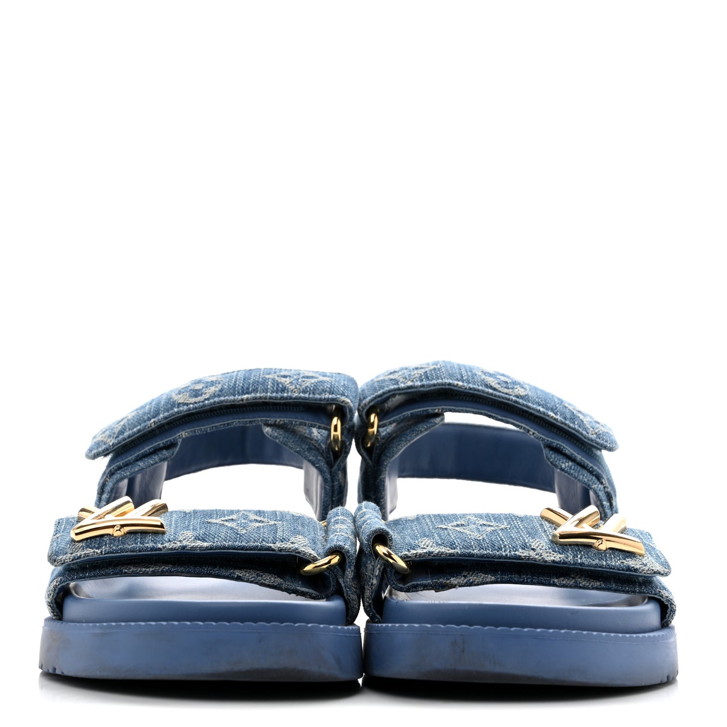 Denim Monogram LV Sunset Comfort Flat Sandals 37 Blue