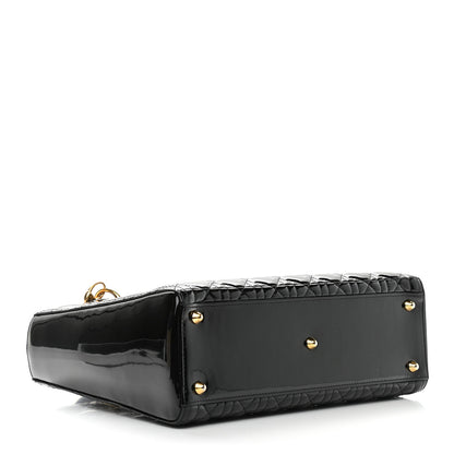 Christian Dior Patent Cannage Large Lady Dior Black 4 of 11