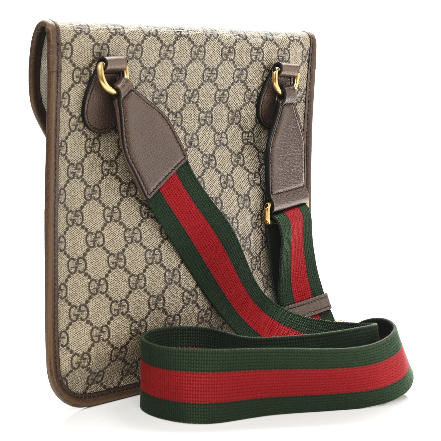 Gucci GG Supreme Monogram Web Medium Neo Vintage Flap Messenger Bag Beige New Acero 3 of 15