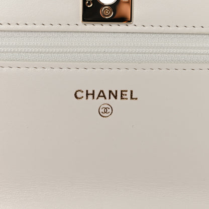 Chanel Lambskin Quilted Trendy CC Wallet On Chain WOC White 6 of 12