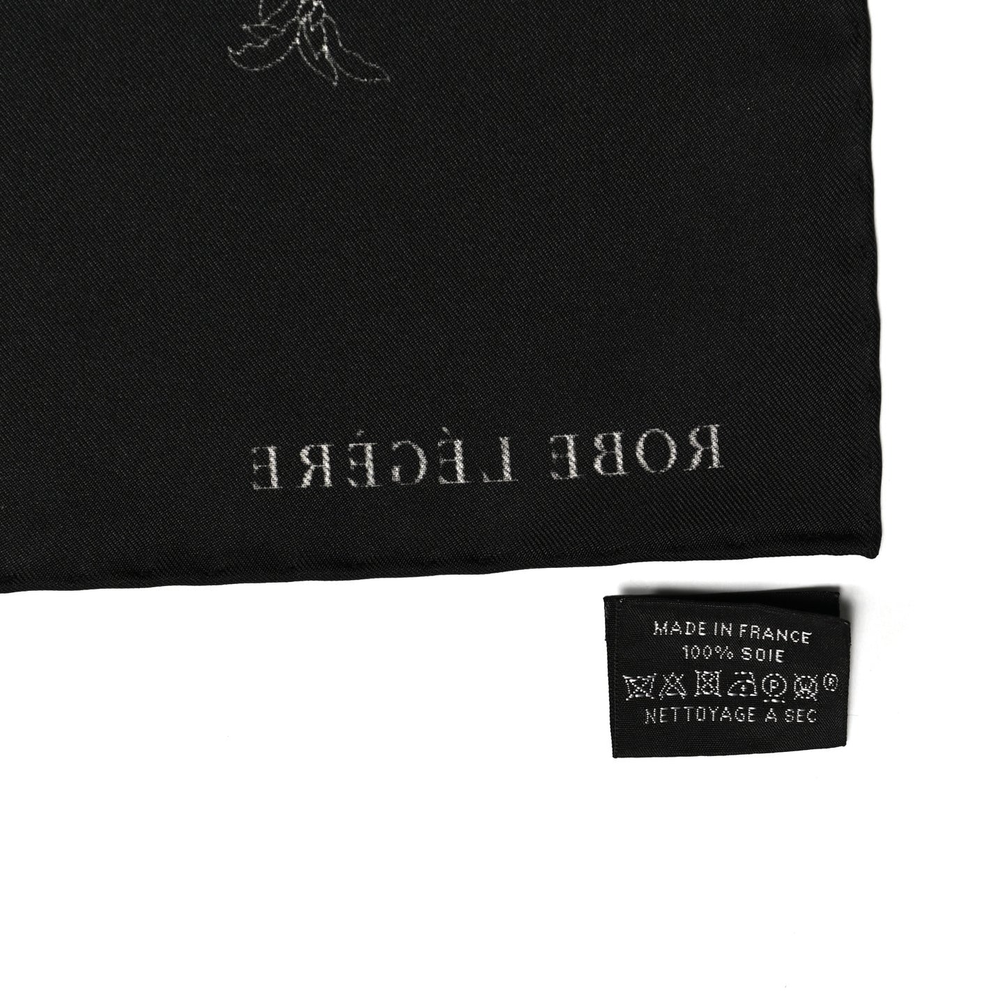 Silk Robe Legere Scarf 90 Black White