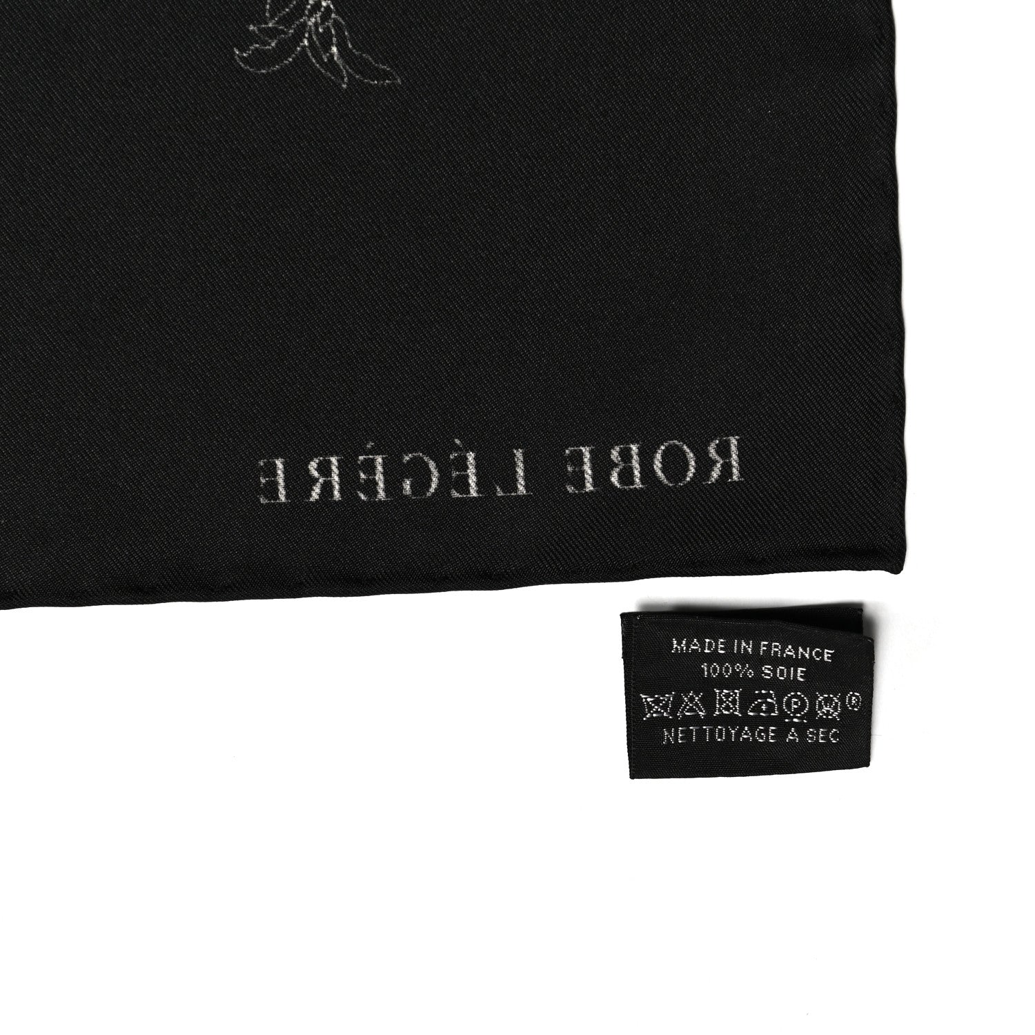 Hermes Silk Robe Legere Scarf 90 Black White 7 of 7