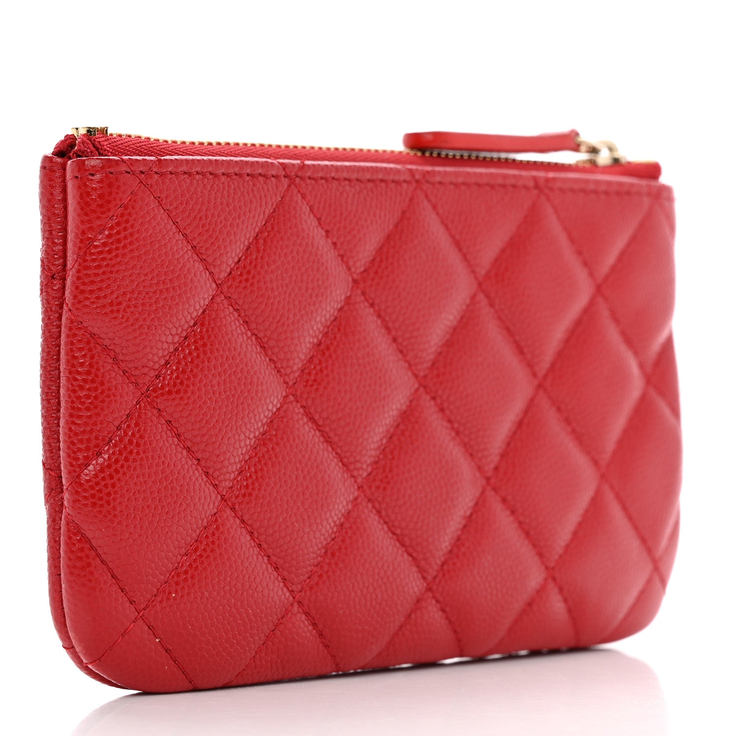 Chanel Caviar Quilted Small Cosmetic Case Red 3 of 8