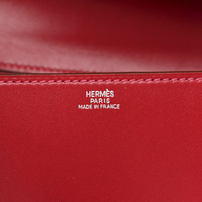 Hermes Tadelakt Medor 23 Clutch Rouge Vif 6 of 6