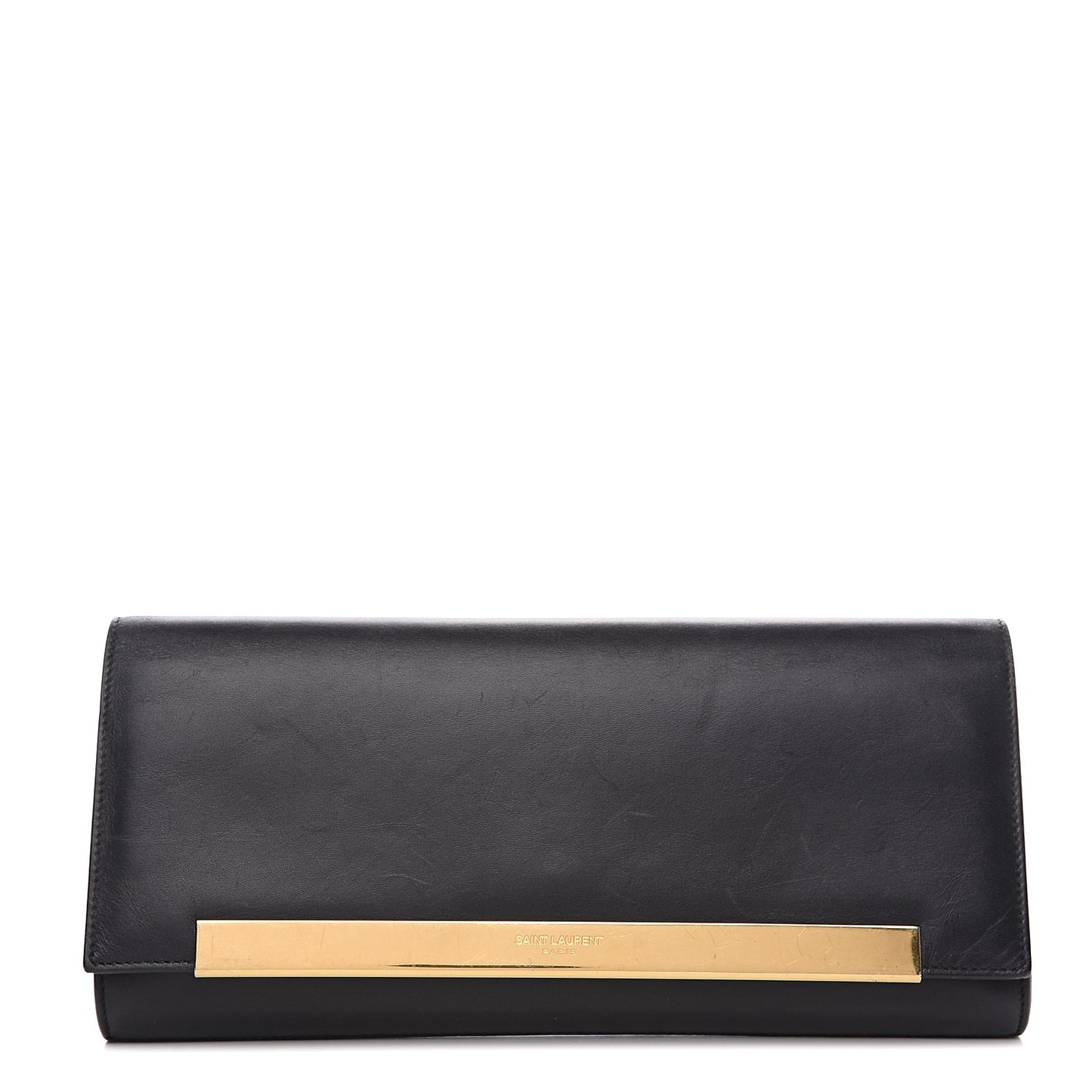 Calfskin Lutetia Flap Clutch Black