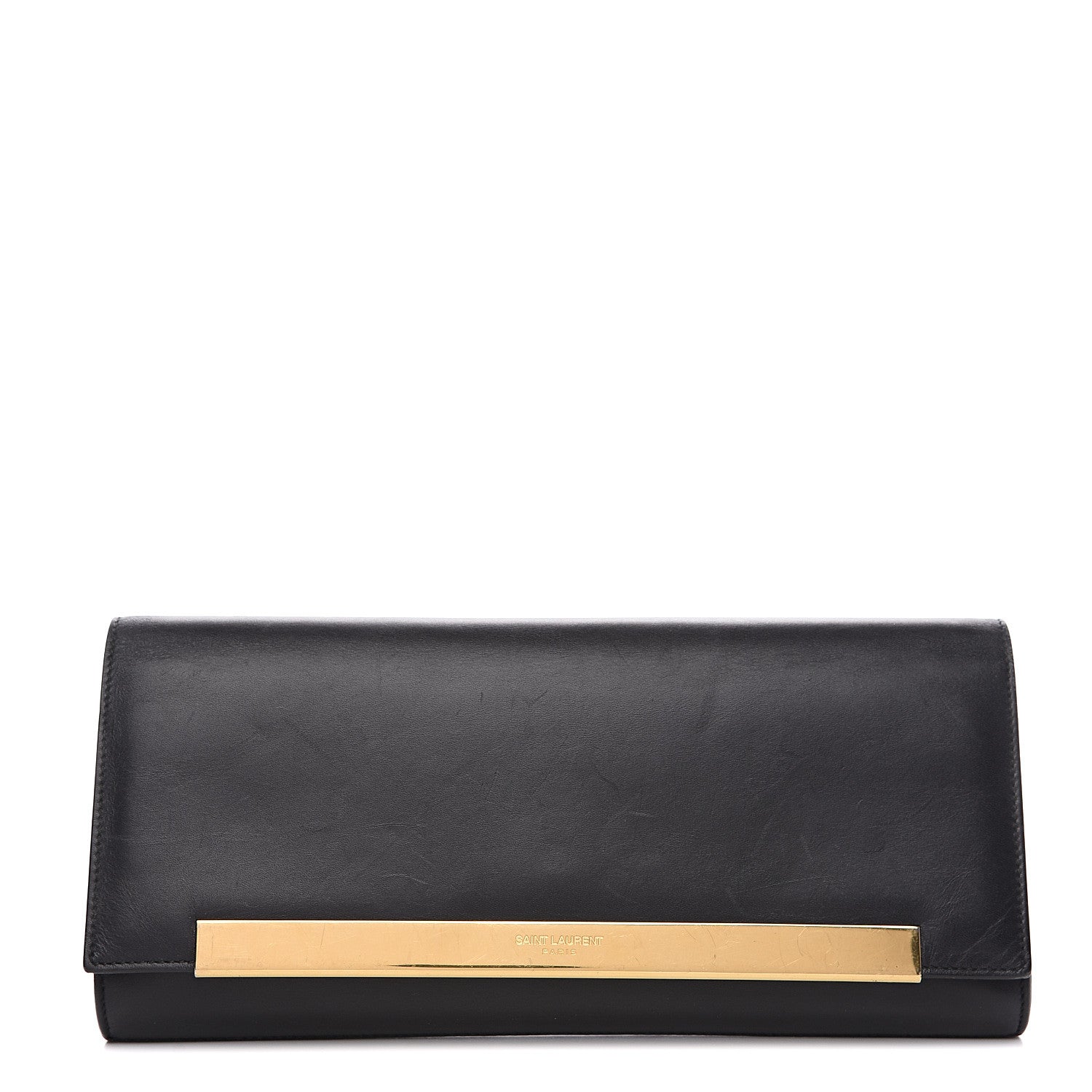 Saint Laurent Calfskin Lutetia Flap Clutch Black 1 of 11