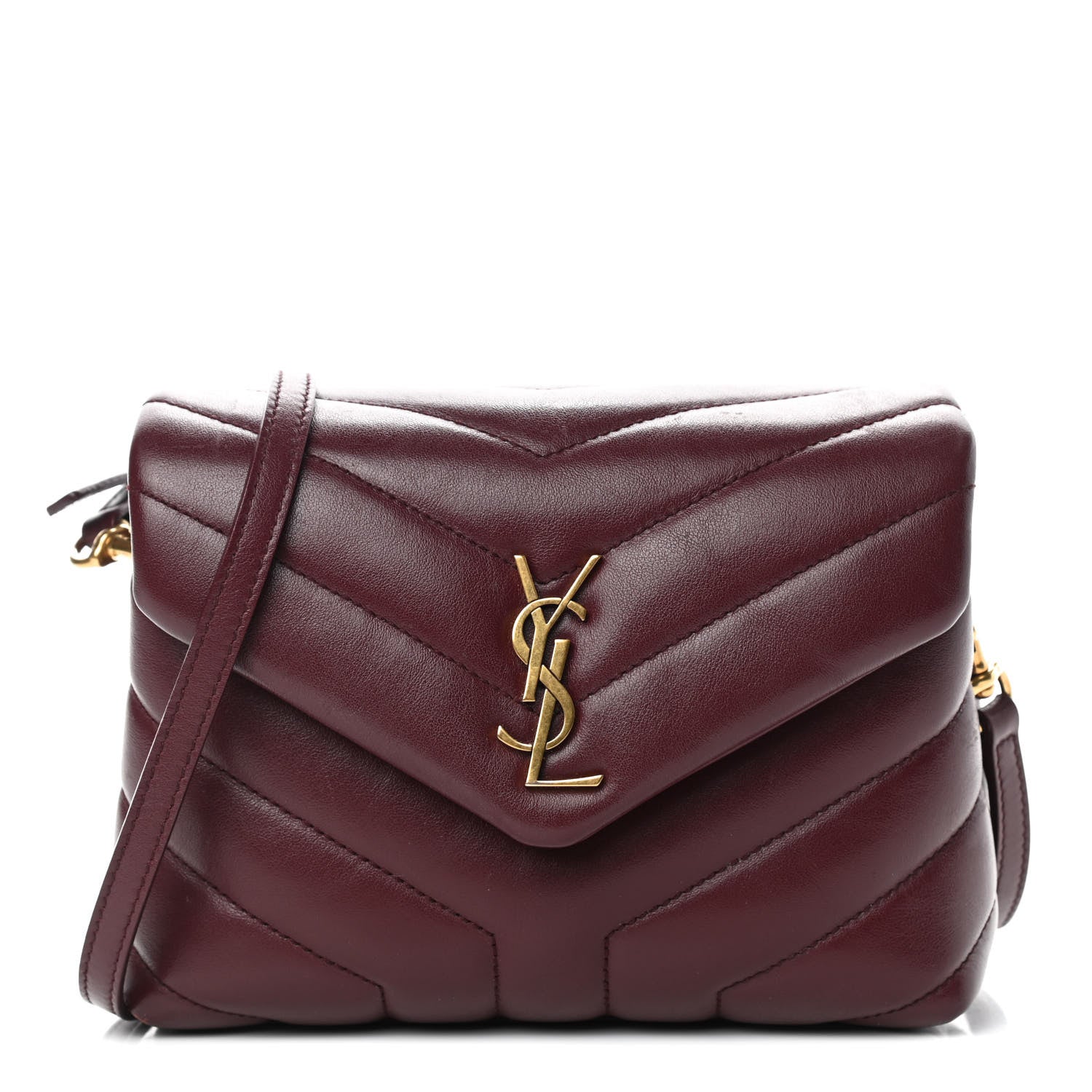 Saint Laurent Calfskin Y Quilted Monogram Toy Loulou Monogram Crossbody Bag Rouge Legion 1 of 10