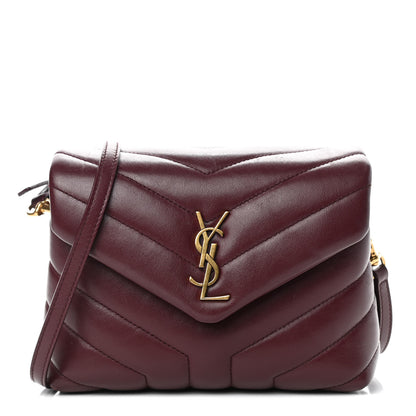 Saint Laurent Calfskin Y Quilted Monogram Toy Loulou Monogram Crossbody Bag Rouge Legion 1 of 10