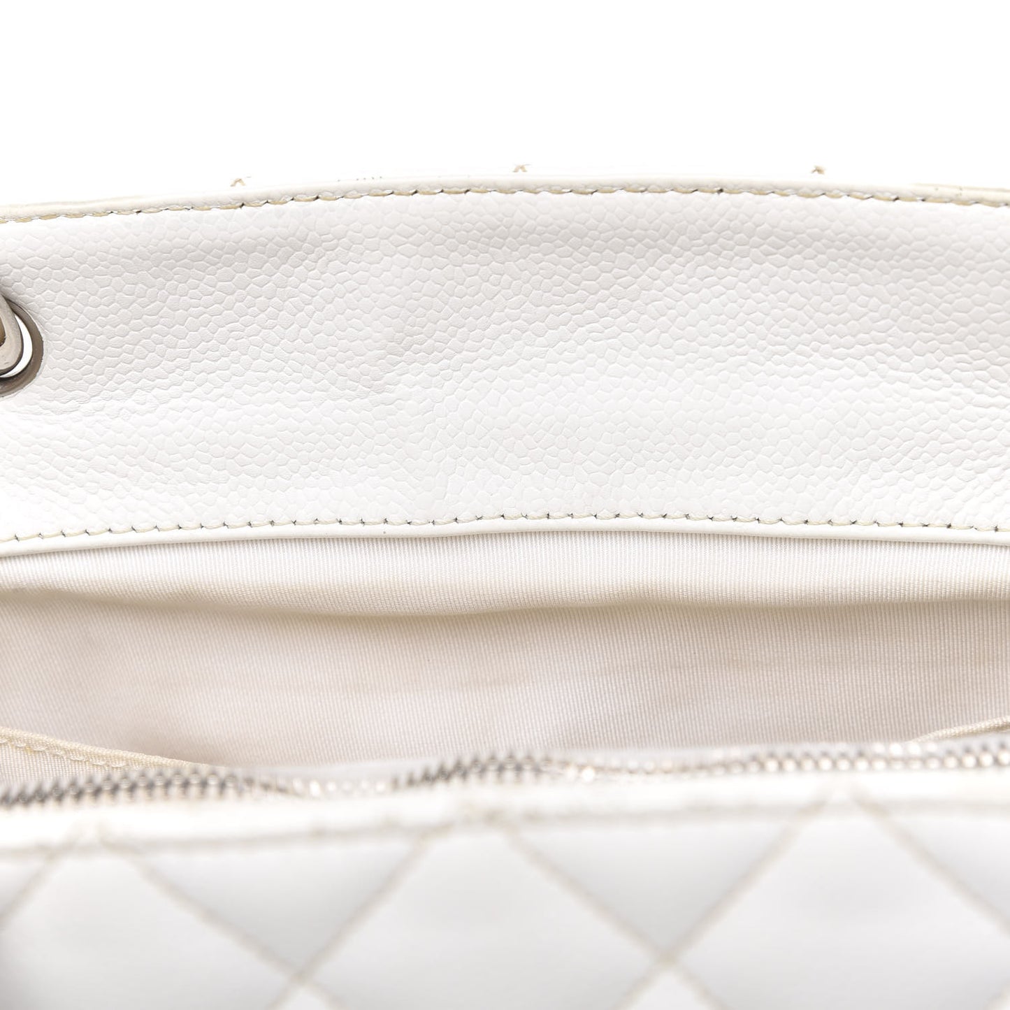 Caviar Quilted Grand Shopping Tote GST White
