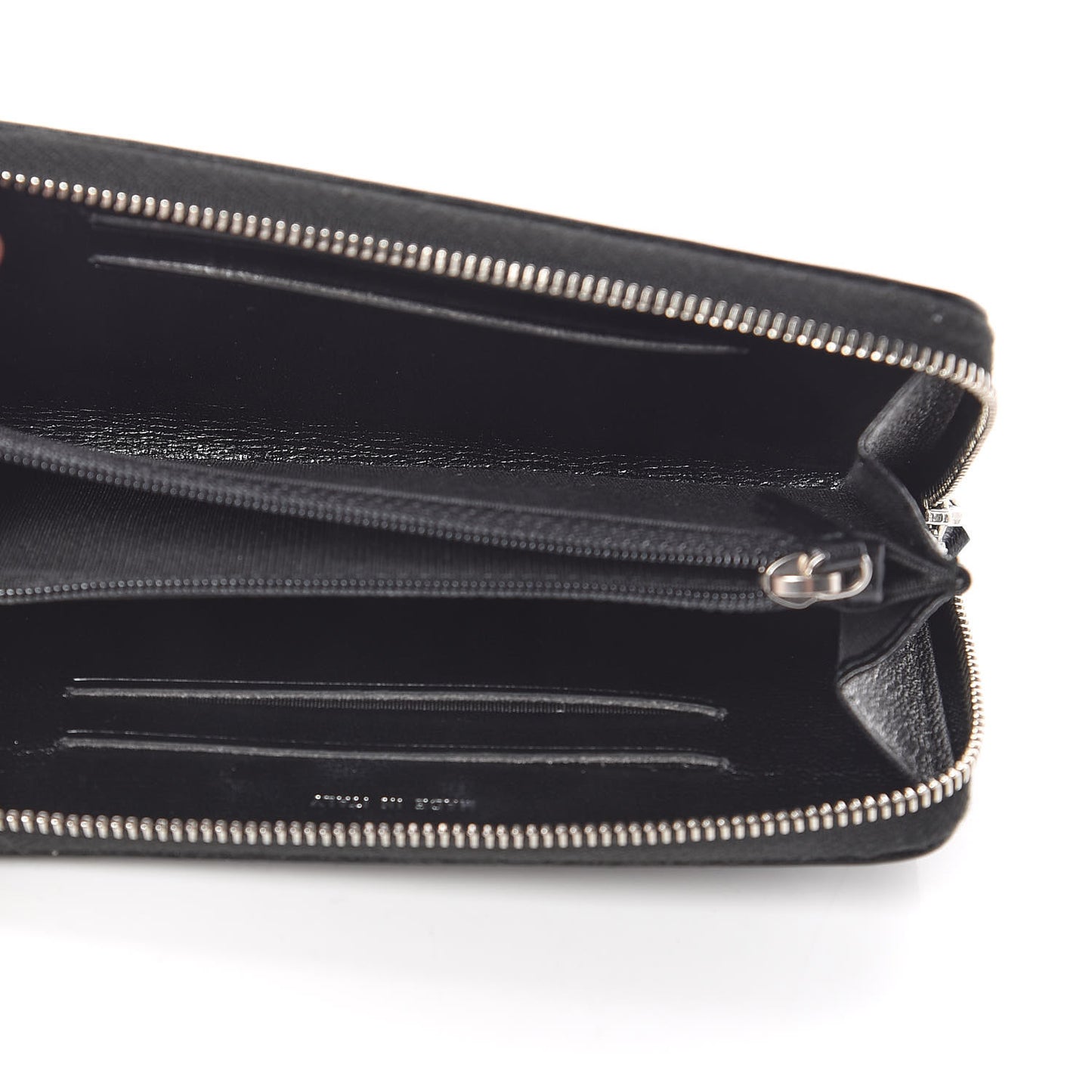 Calfskin Quilted Small Diamond CC Zip Around Wallet Black
