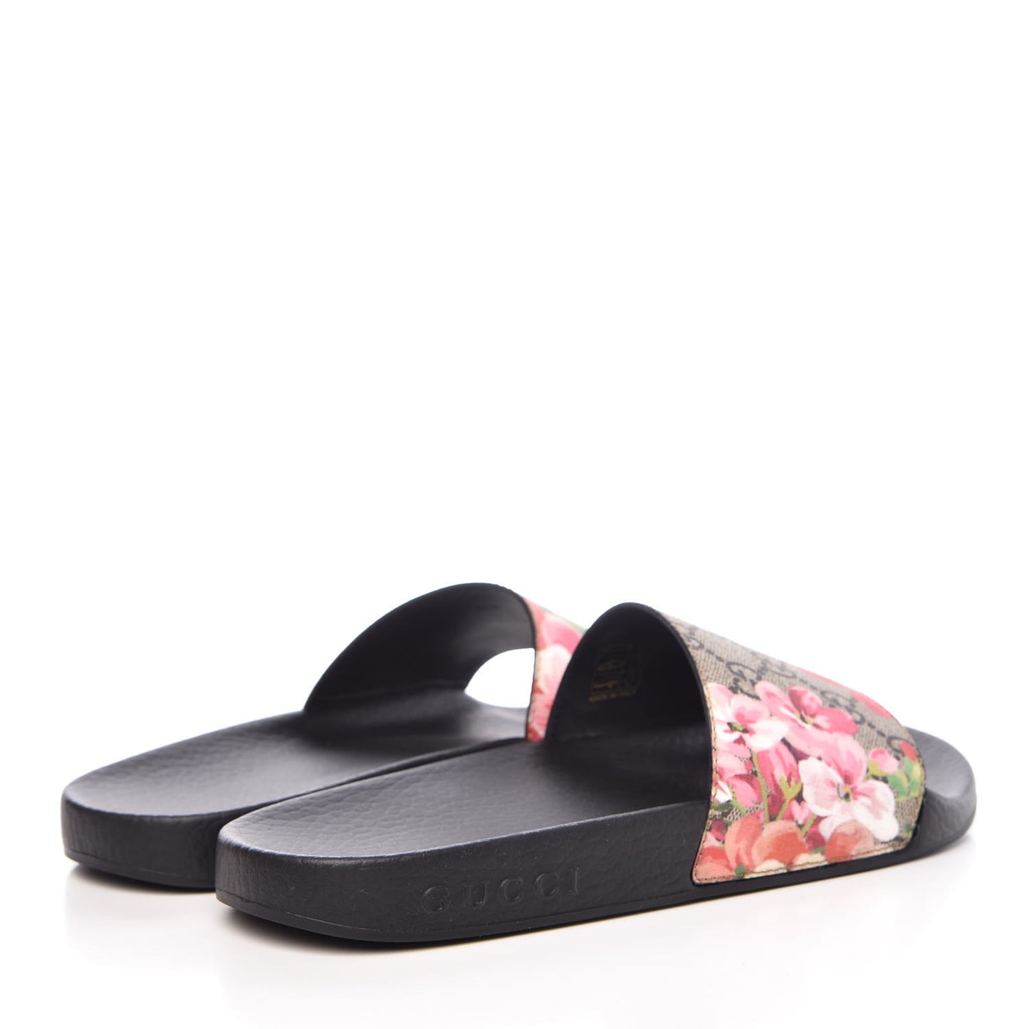 GG Supreme Monogram Blooms Slide Sandals 36 Beige Multicolor