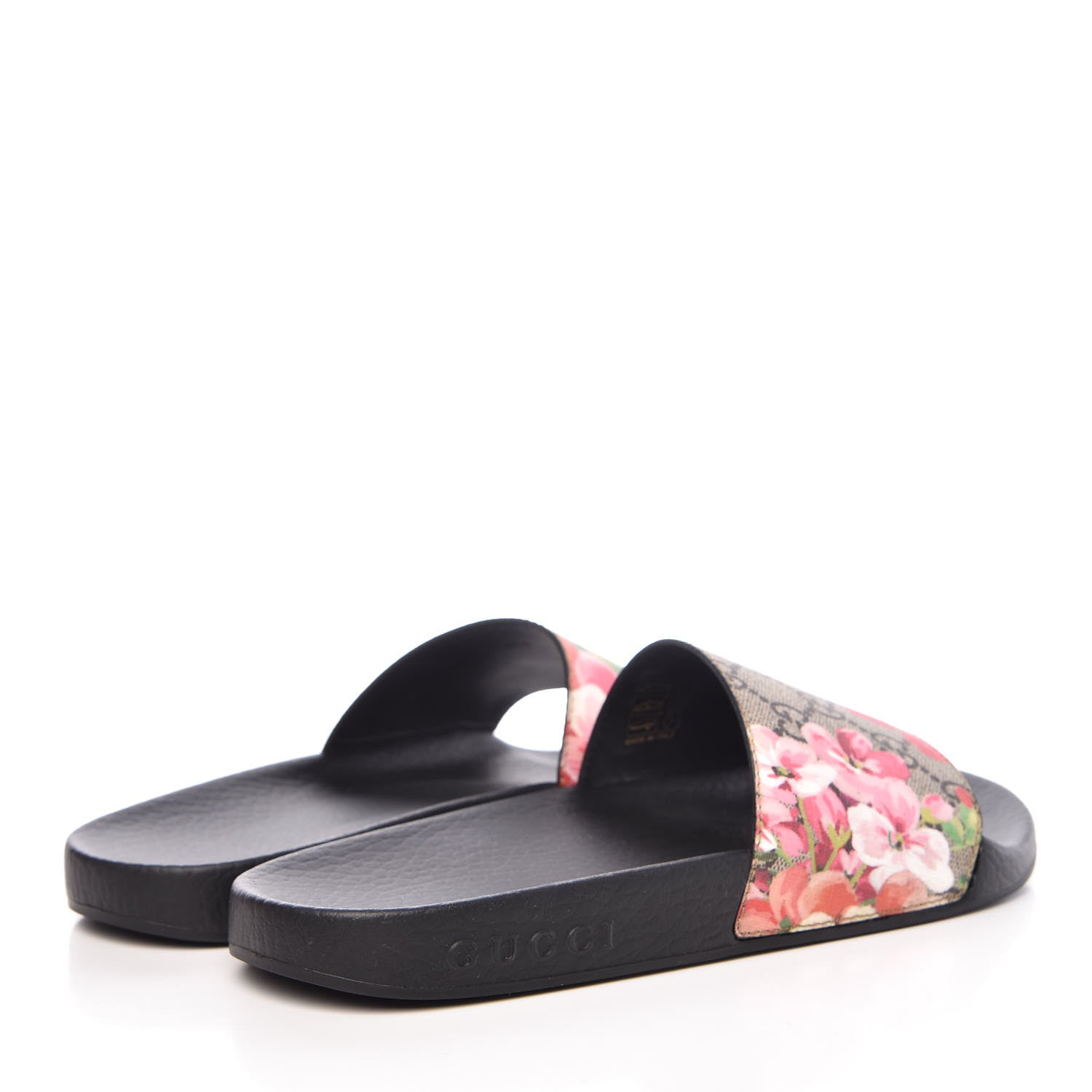 Gucci GG Supreme Monogram Blooms Slide Sandals 36 Beige Multicolor 4 of 9