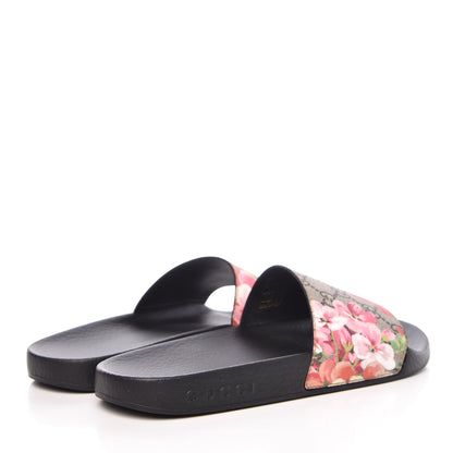 Gucci GG Supreme Monogram Blooms Slide Sandals 36 Beige Multicolor 4 of 9